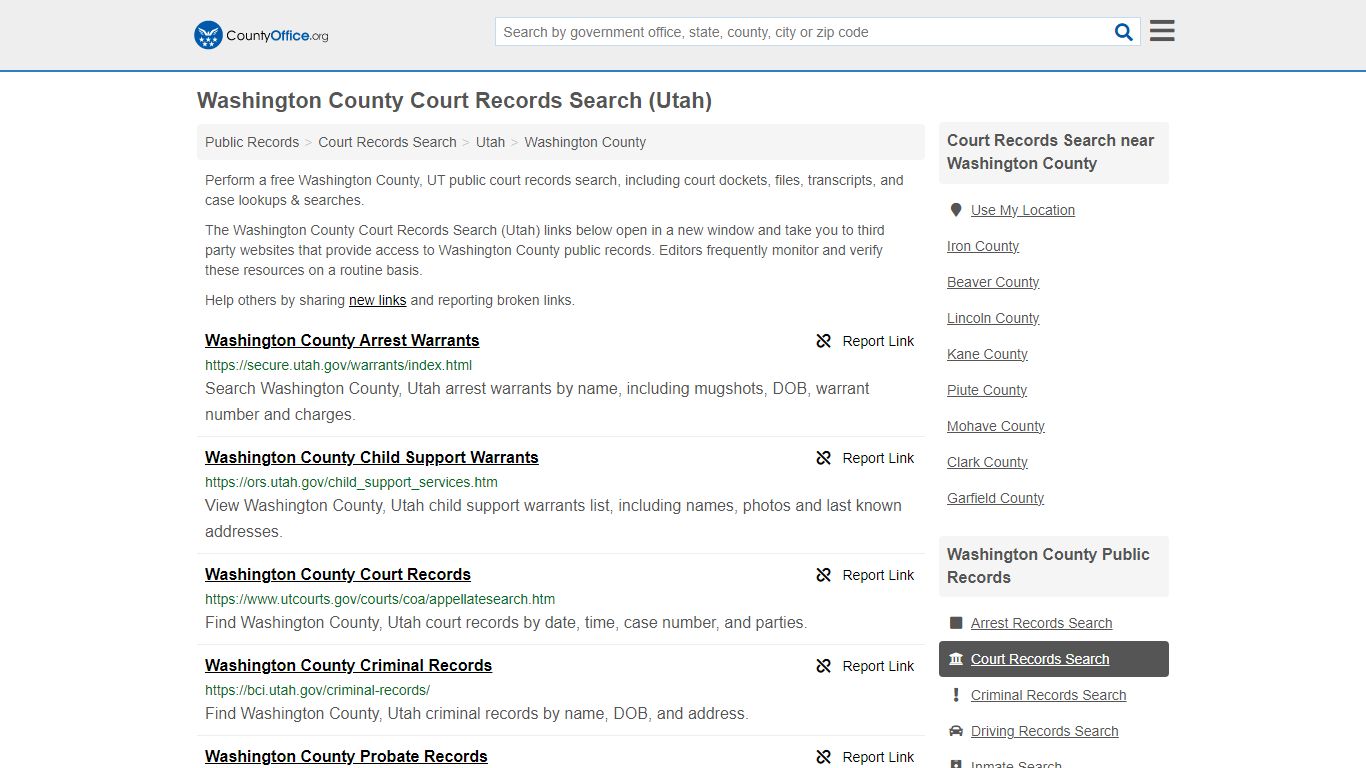 Washington County Court Records Search (Utah) - County Office