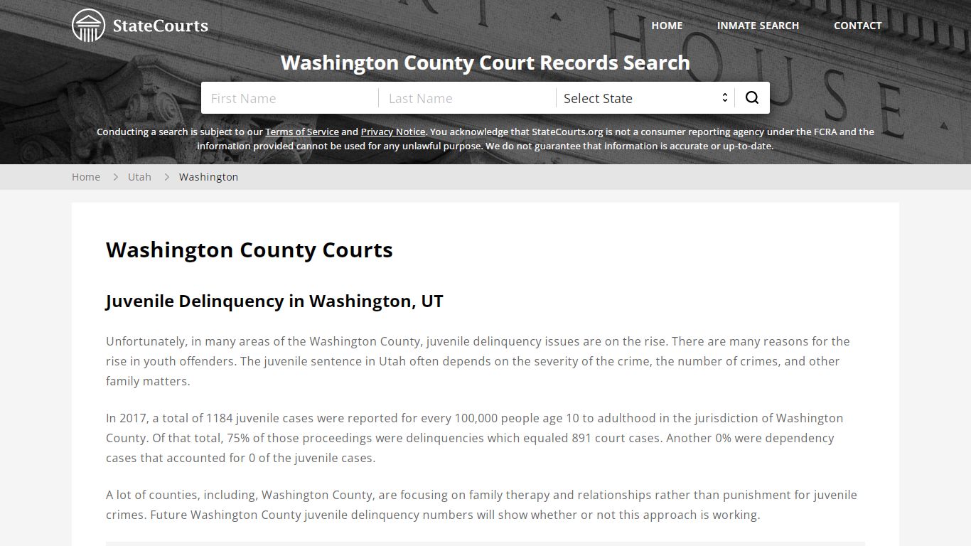 Washington County, UT Courts - Records & Cases - StateCourts